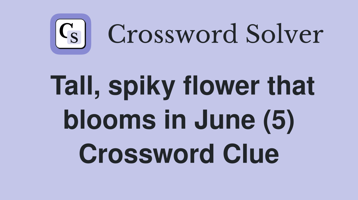 Tall, spiky flower that blooms in June (5) Crossword Clue Answers